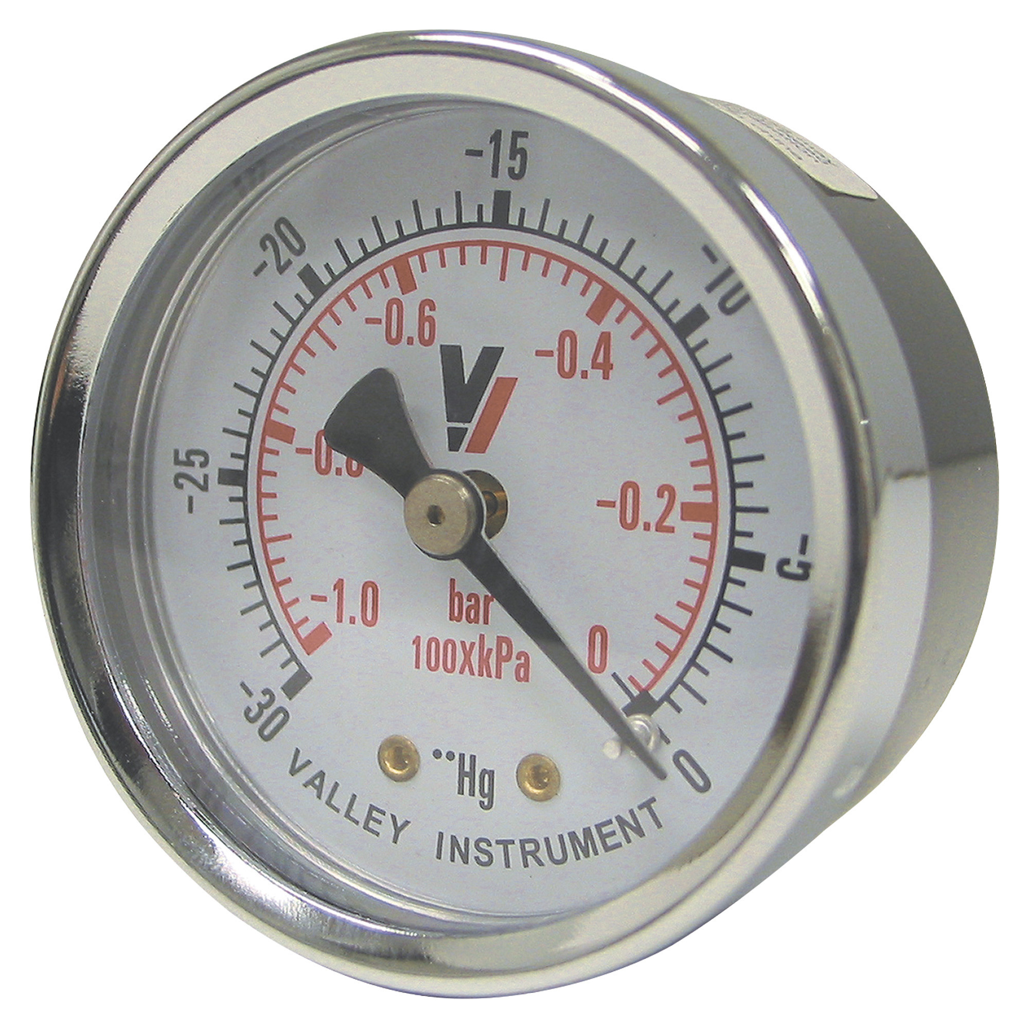 Valley Industries Vacuum Gauge — 2in., Back-Mount, Brass Movement, Model# 1220DSBVAC